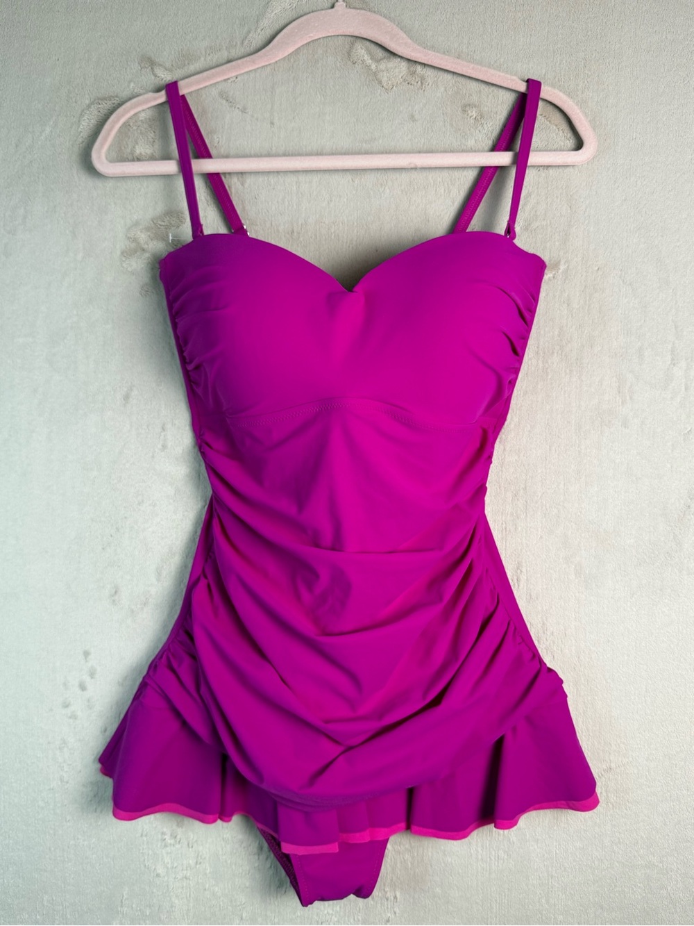 Profile By Gottex Magenta One-Piece Swimdress
Size 14 Resort Vacation Feminine